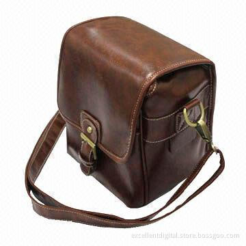 Leather Camera Bag with Brown Color, OEM Orders Available
